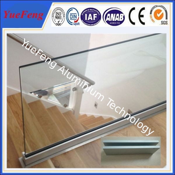 6063 T5 u profile for glass railing / OEM aluminium c profile / aluminium extrusion profil